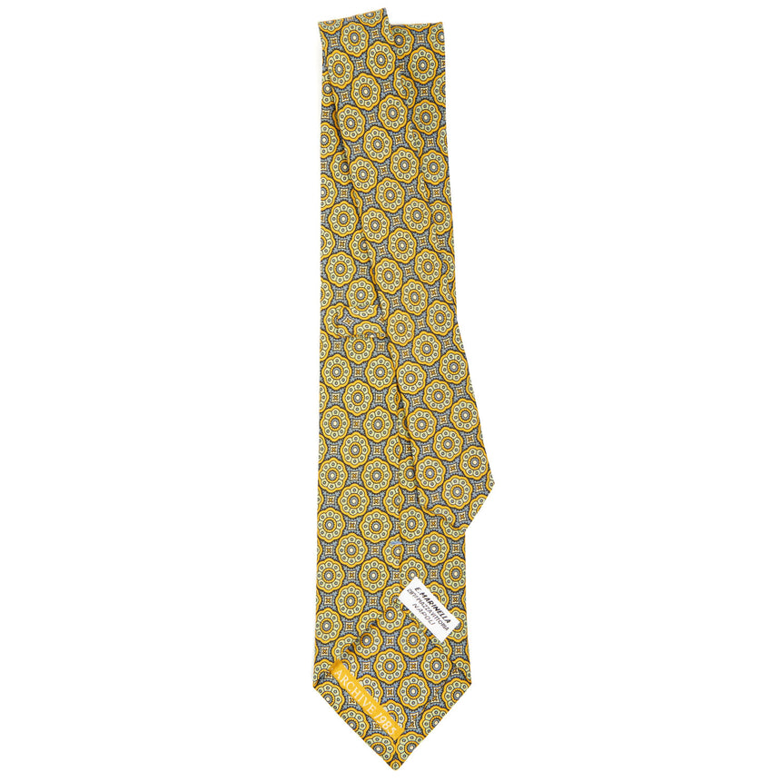 YELLOW SARTORIAL PRINTED SILK TIE