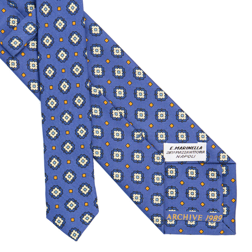 POWDER BLUE SARTORIAL PRINTED SILK TIE