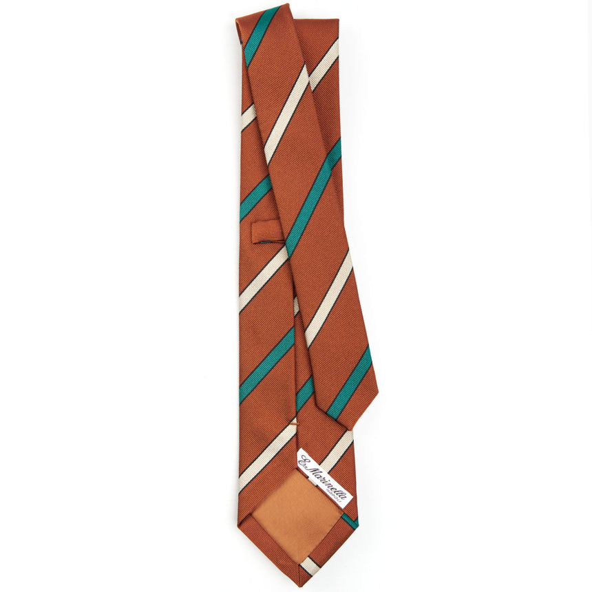 CRAVATTA REGIMENTAL IN SETA MARRONE CHIARO