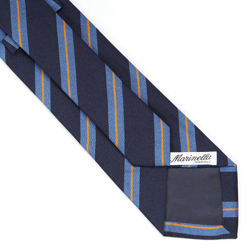 CRAVATTA REGIMENTAL IN SETA BLU SCURO