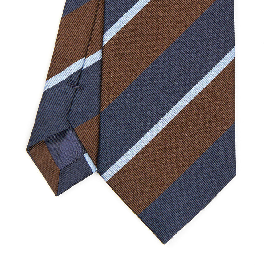 CRAVATTA REGIMENTAL IN SETA BLU SCURO