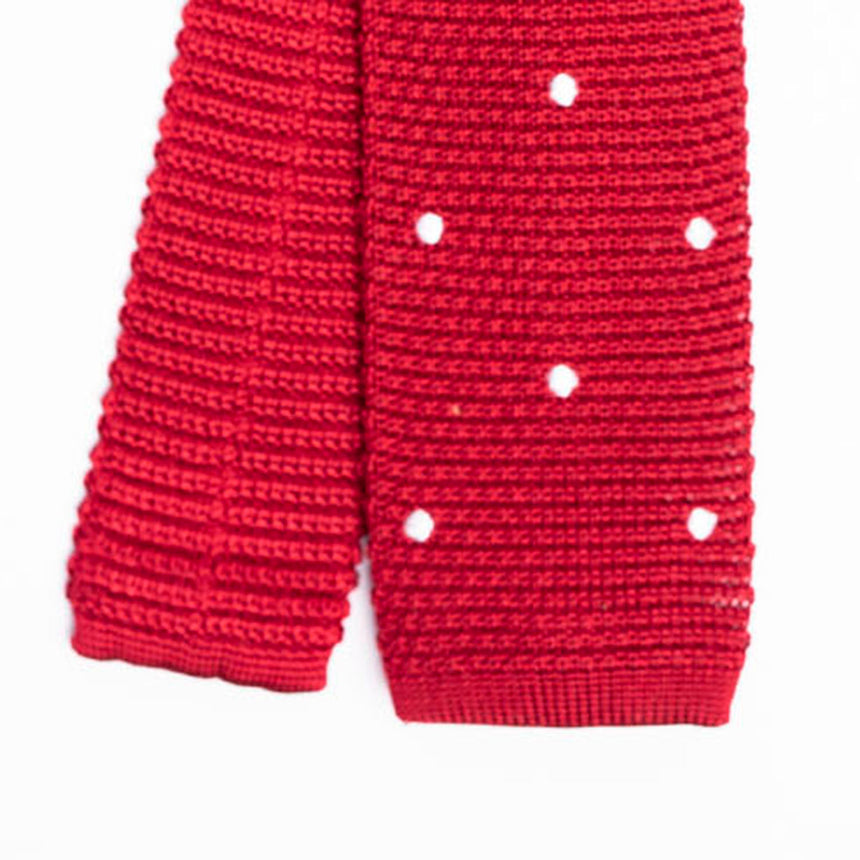 RED SILK KNITTED TIE