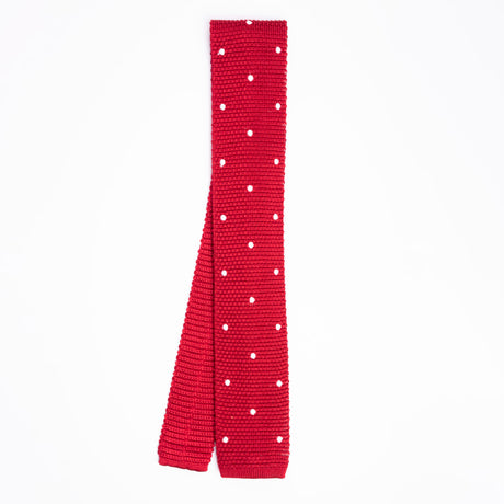 RED SILK KNITTED TIE