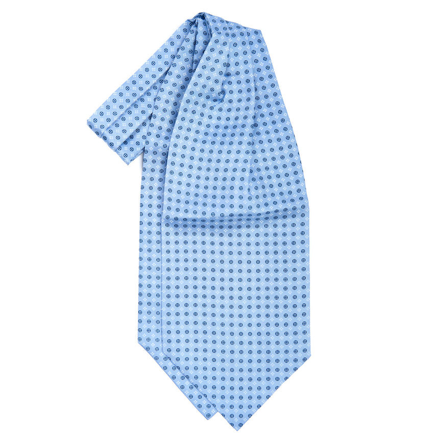 LIGHT BLUE SILK ASCOT TIE