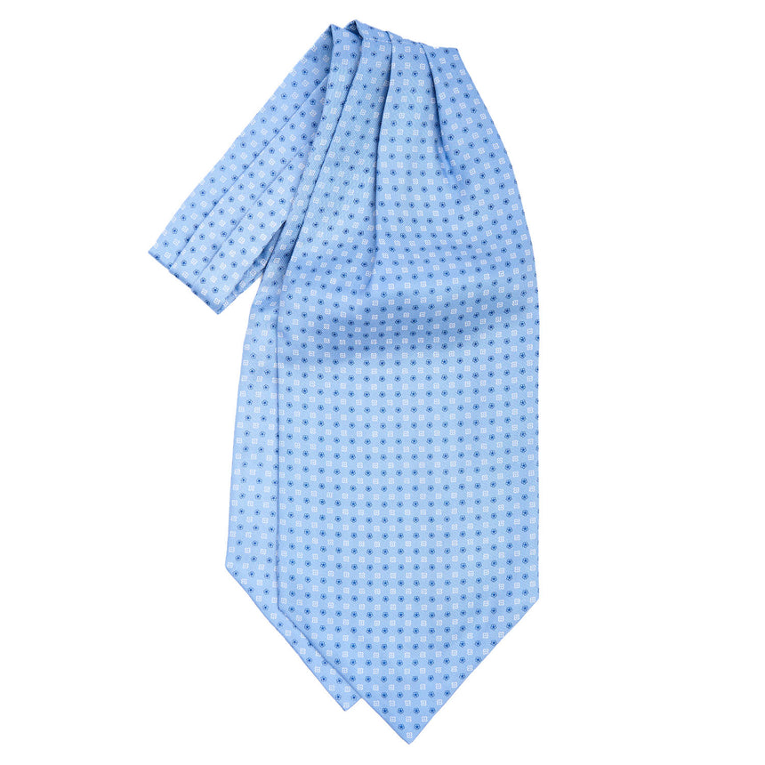 LIGHT BLUE SILK ASCOT TIE