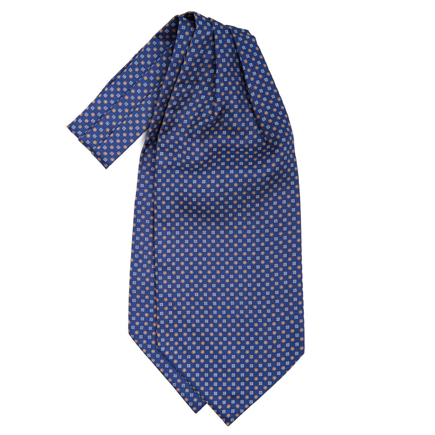 BLUE SILK ASCOT TIE