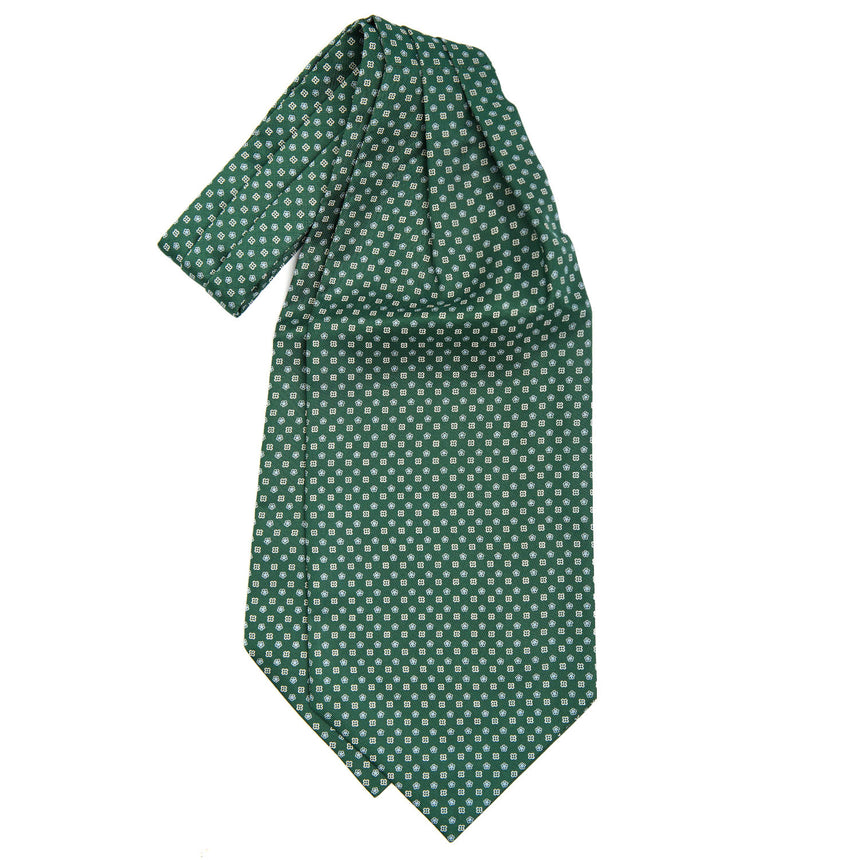 DARK GREEN SILK ASCOT TIE