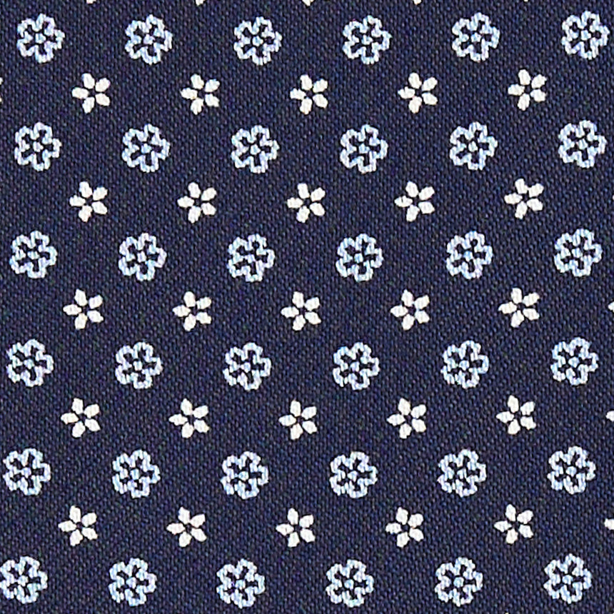 DARK BLUE SILK ASCOT TIE