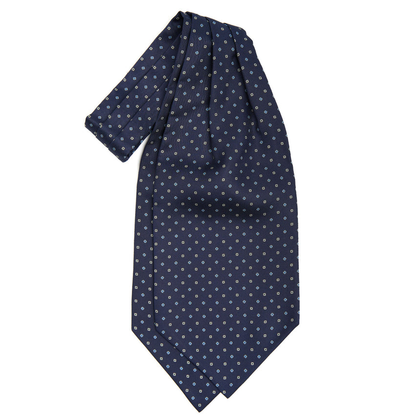 DARK BLU SILK ASCOT TIE