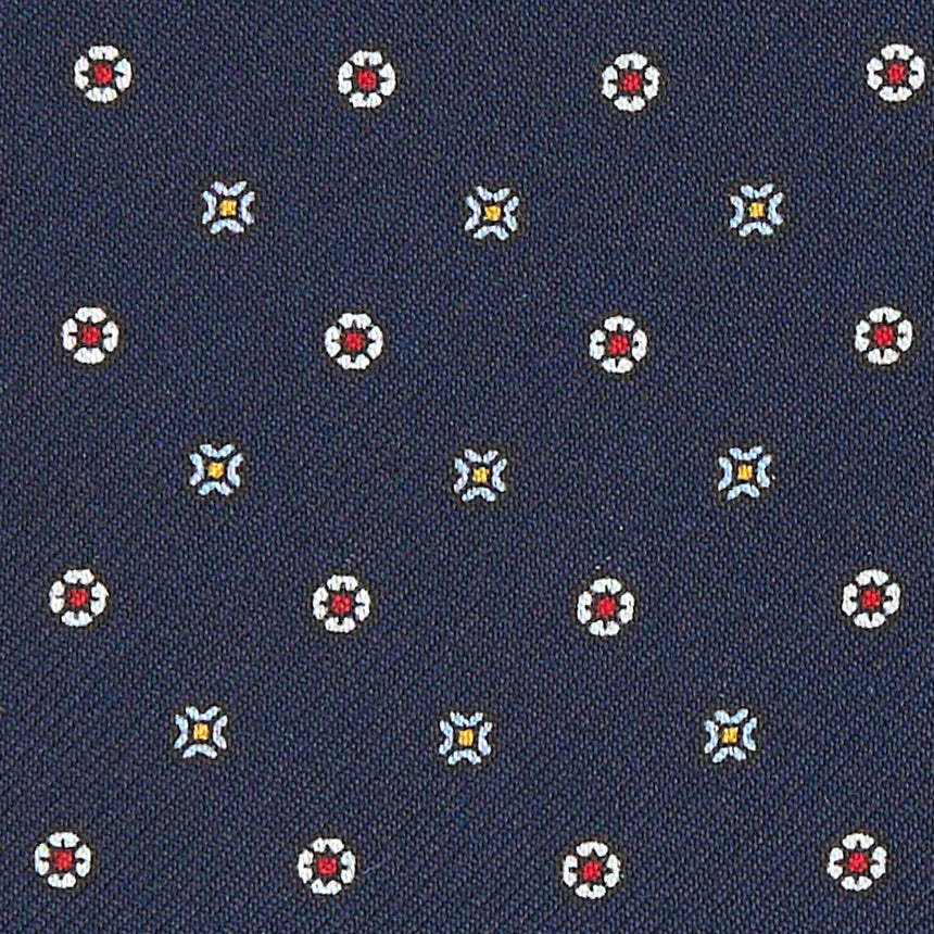 DARK BLUE SILK ASCOT TIE