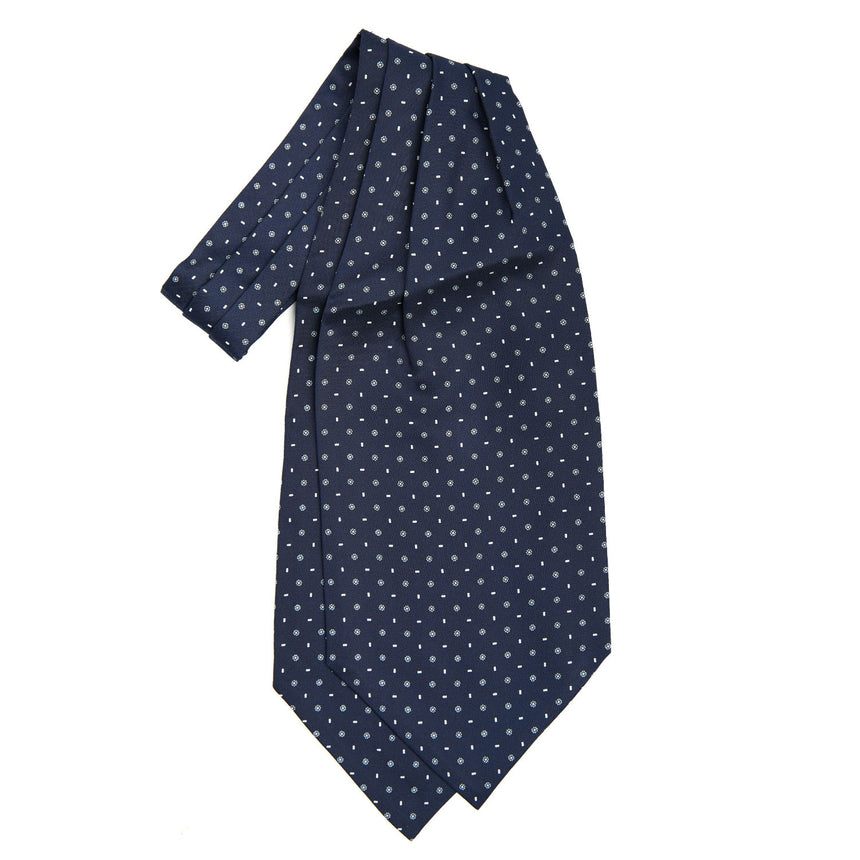 DARK BLU SILK ASCOT TIE