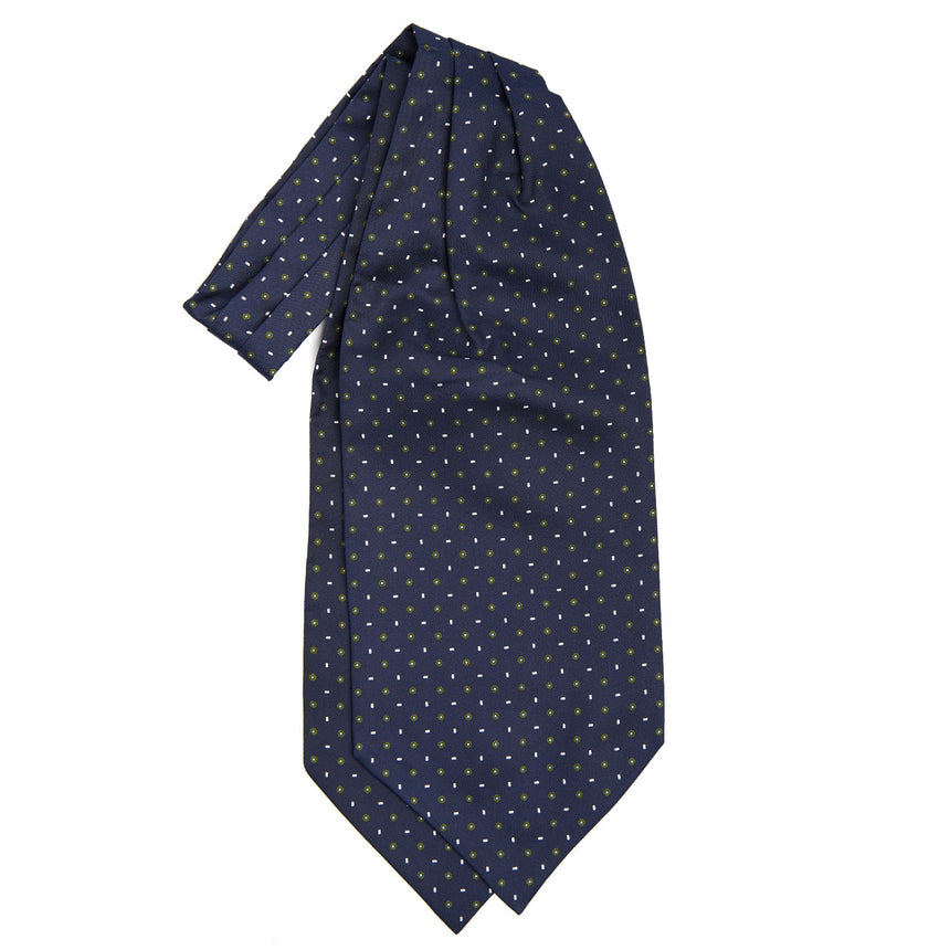 DARK BLU SILK ASCOT TIE