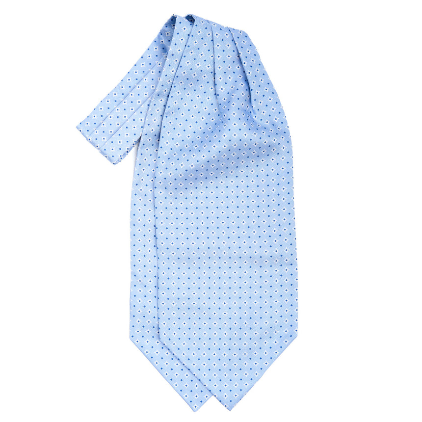 LIGHT BLU SILK ASCOT TIE