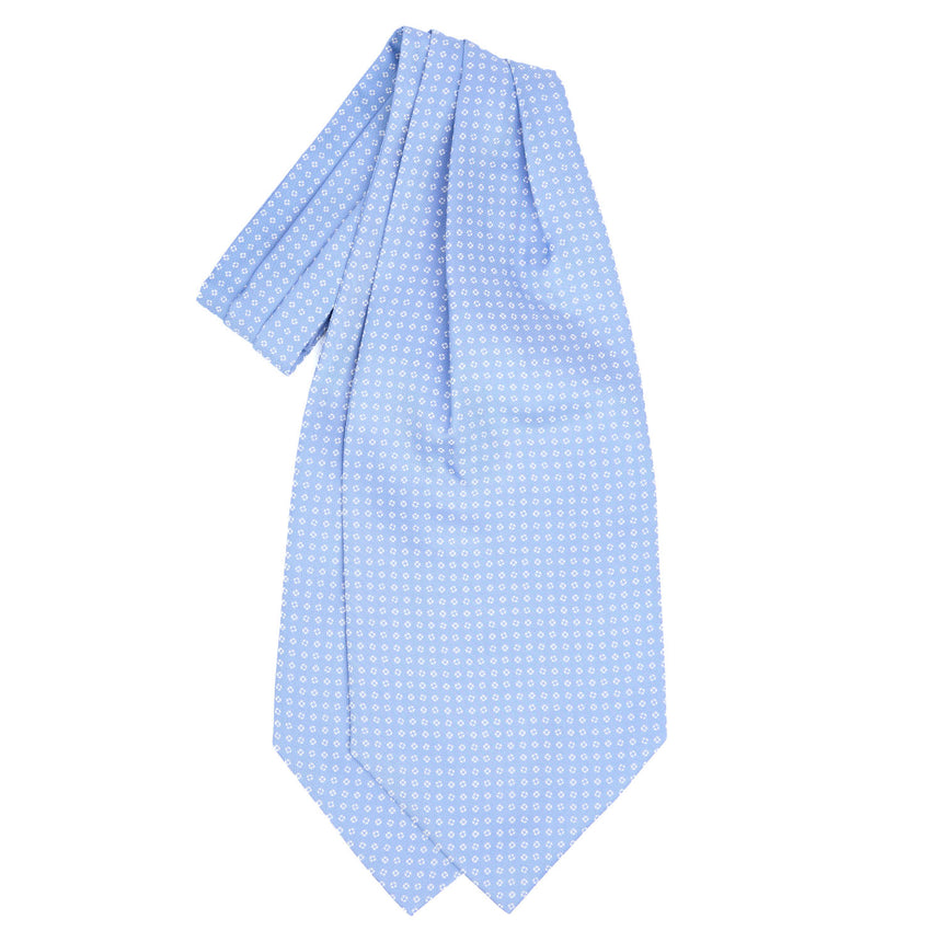LIGHT BLUE SILK ASCOT TIE