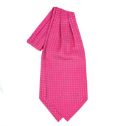 fuchsia_silk_ascot_tie_small_flower_pattern_centered_in_the_image