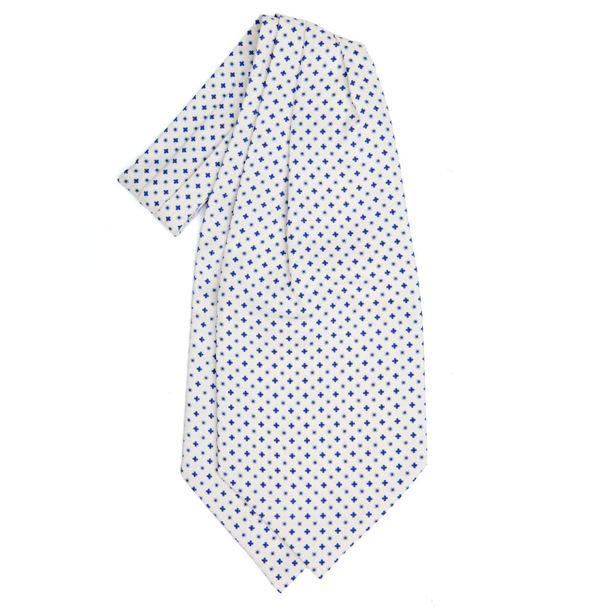 WHITE SILK ASCOT TIE