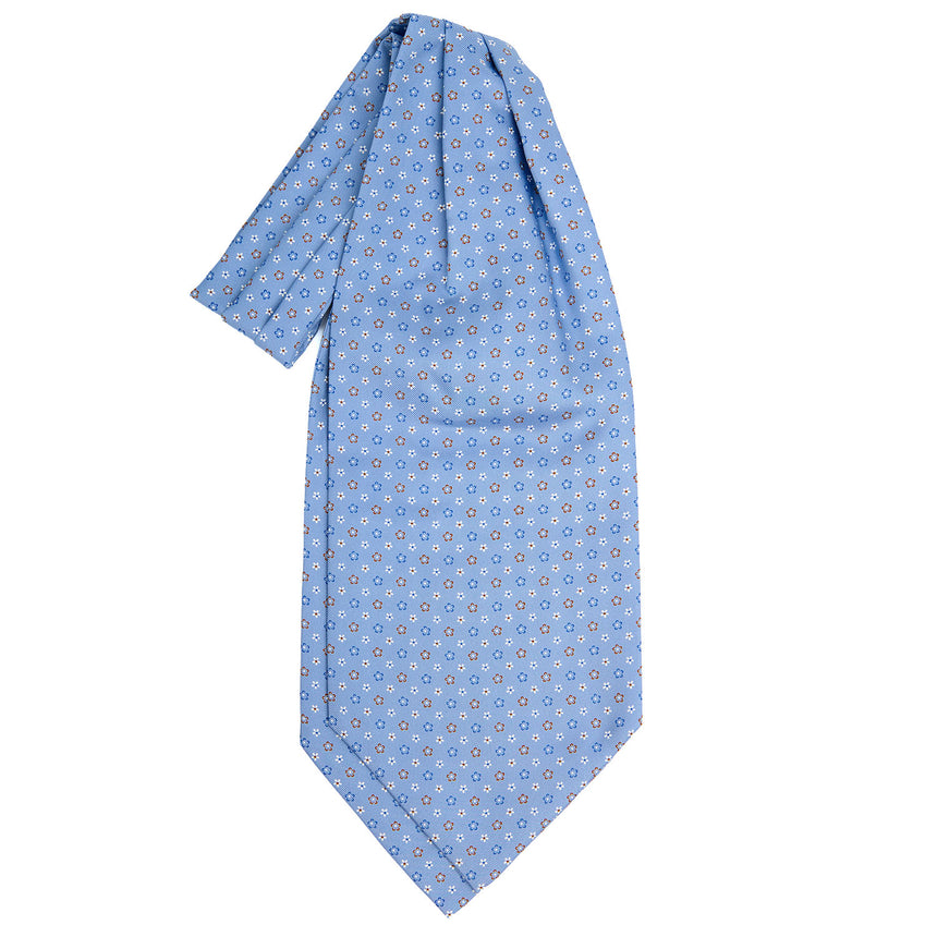 LIGHT BLUE SILK ASCOT TIE