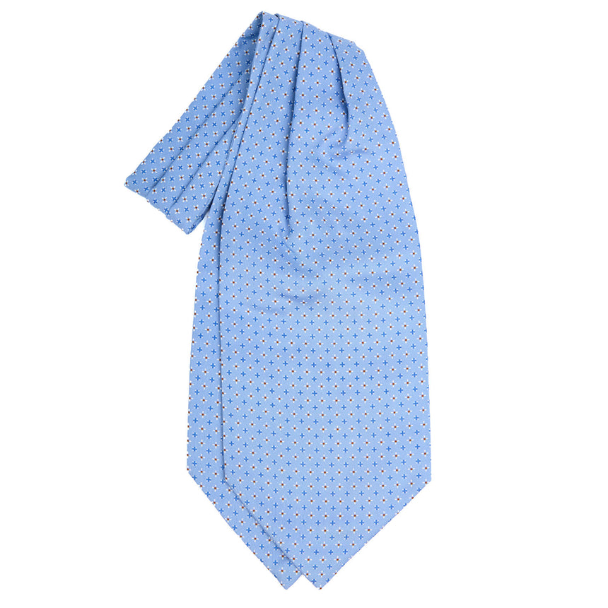LIGHT BLUE SILK ASCOT TIE