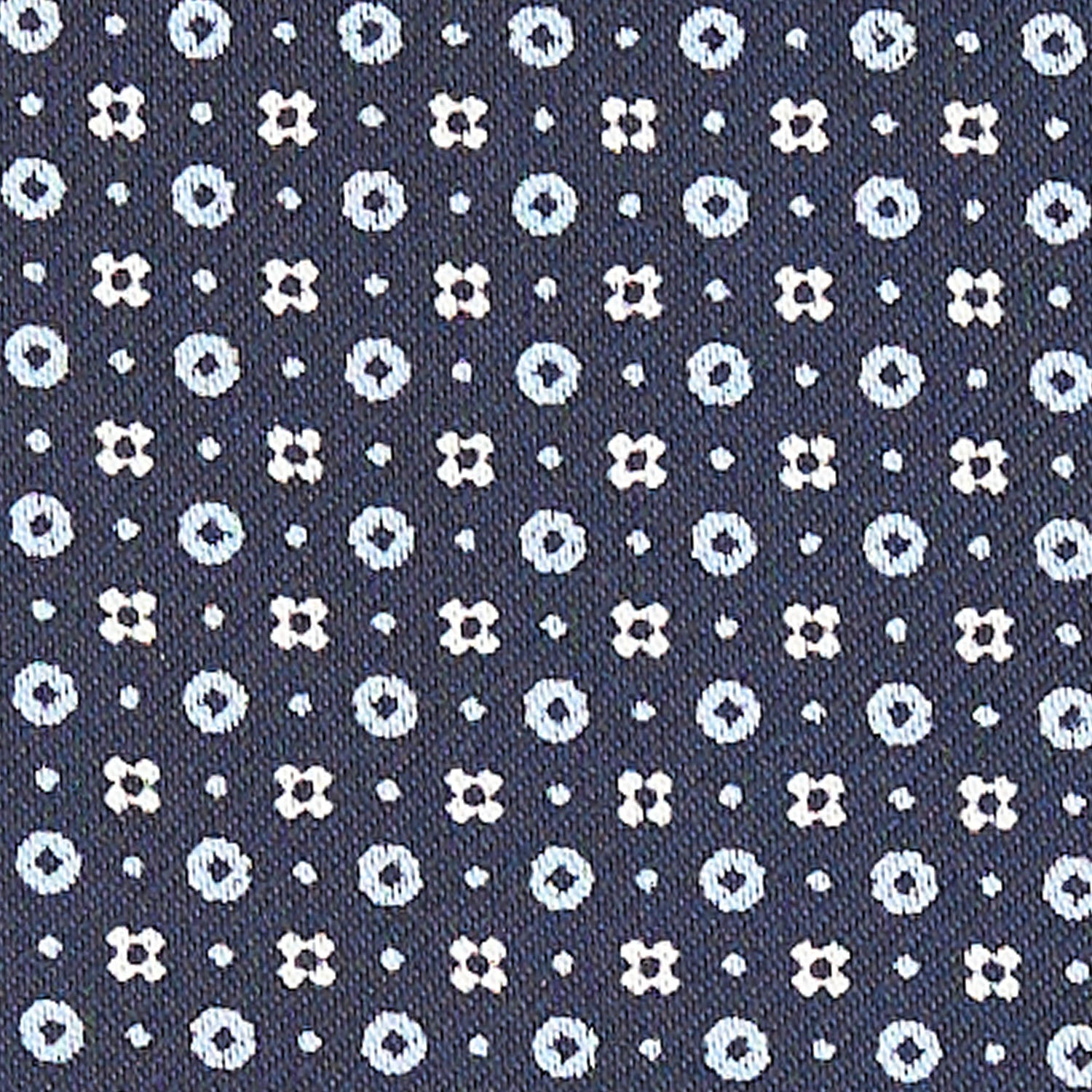 Dark Blue Silk Ascot Tie - Small Flower Pattern – E.Marinella