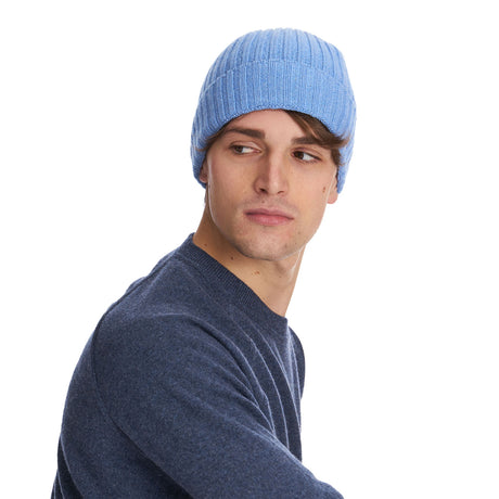 POWDER BLUE RIBBED BEANIE