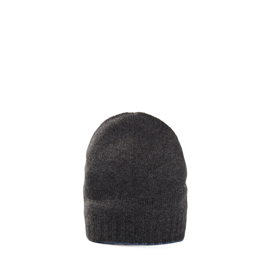 GREY AND POWDER BLUE BICOLOR BEANIE
