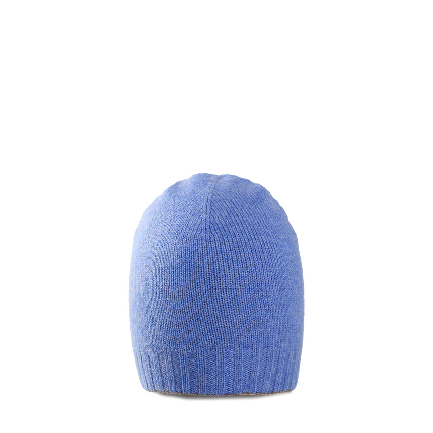 POWDER BLUE AND BROWN BICOLOR BEANIE