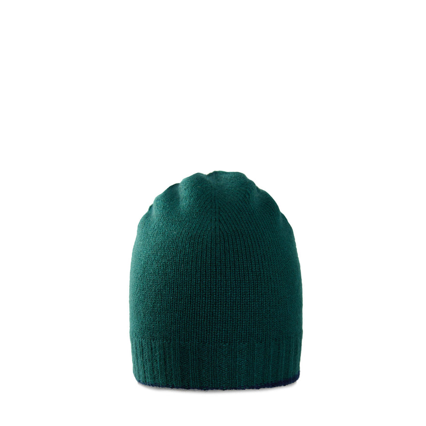 DARK GREEN AND BLUE BICOLOR BEANIE