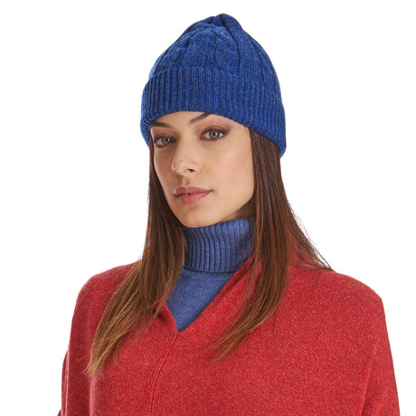 MID BLUE  BRAID BEANIE