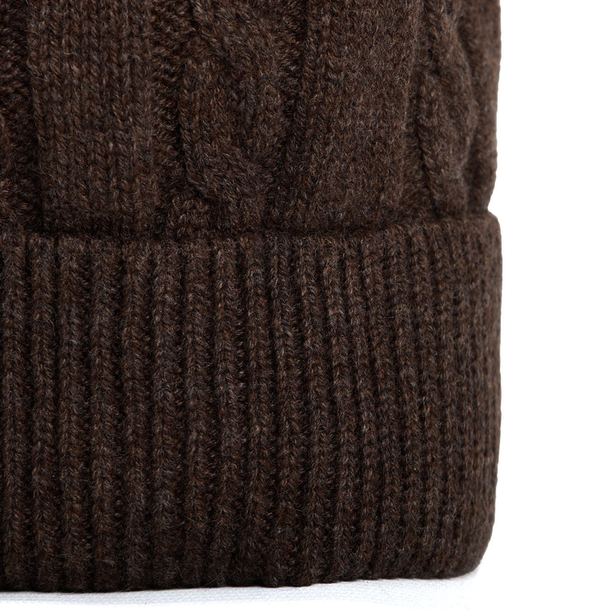 DARK BROWN BRAID BEANIE