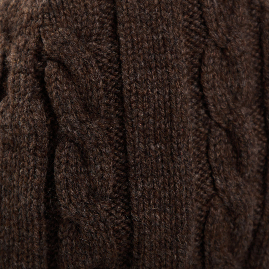 DARK BROWN BRAID BEANIE
