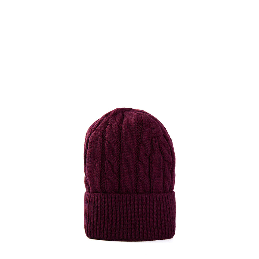 BURGUNDY BRAID BEANIE