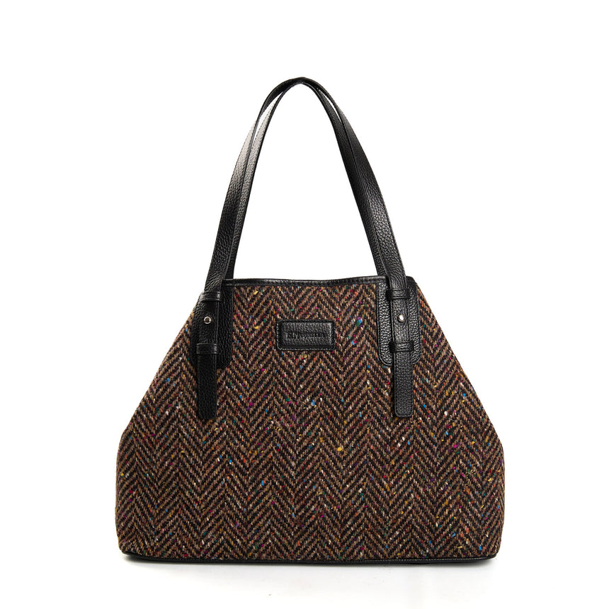 BROWN AND BLACK TOTE BAG