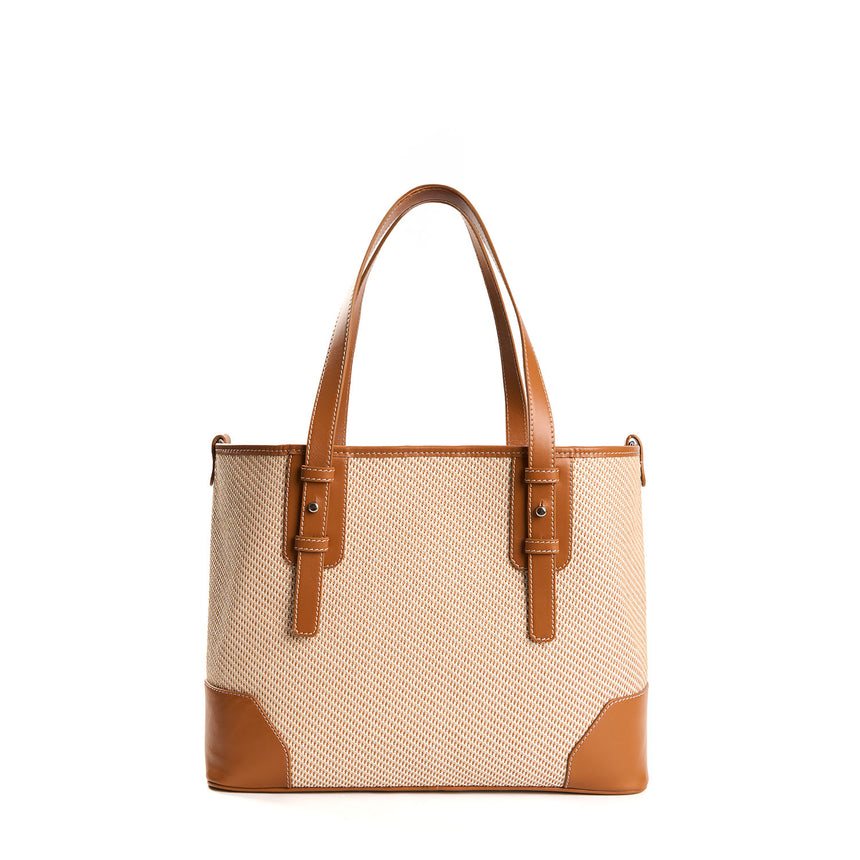 LIGHT BROWN MIDI TOTE BAG