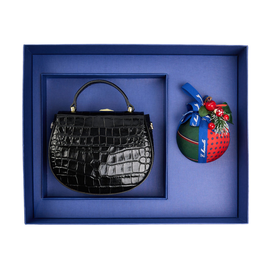CHRISTMAS BOX WITH BLACK MINI CLEO BAG