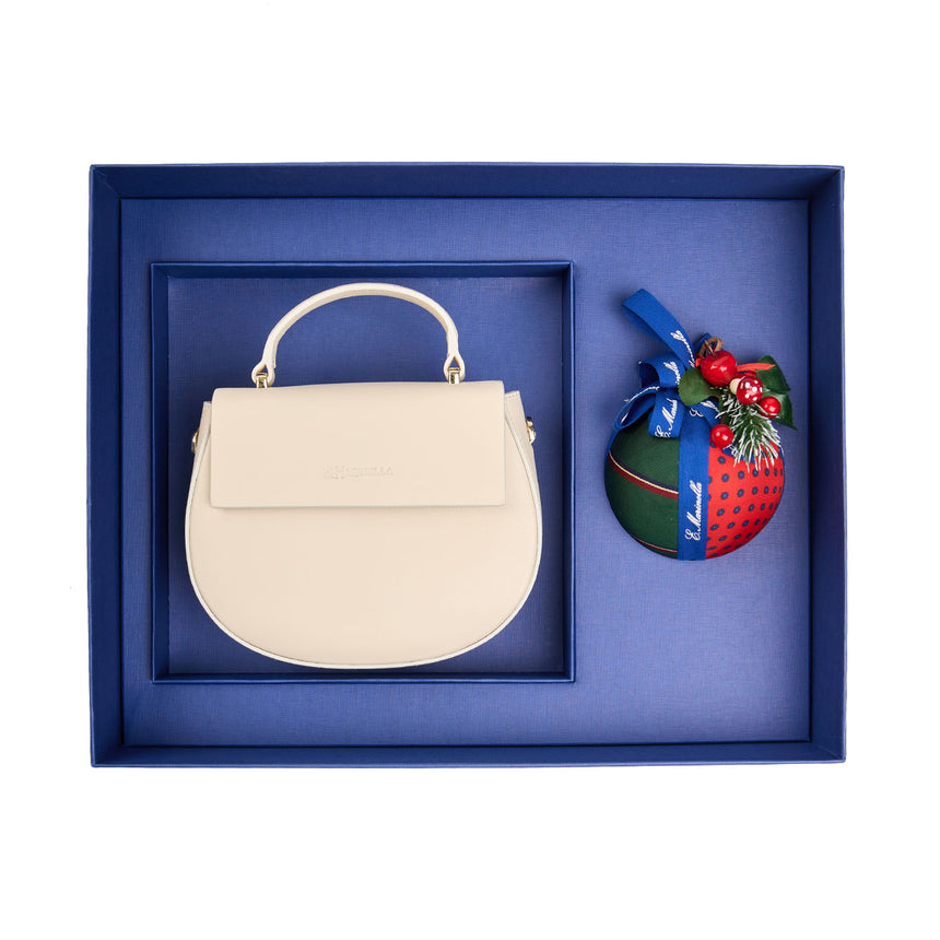 CHRISTMAS BOX WITH BEIGE MINI CLEO BAG