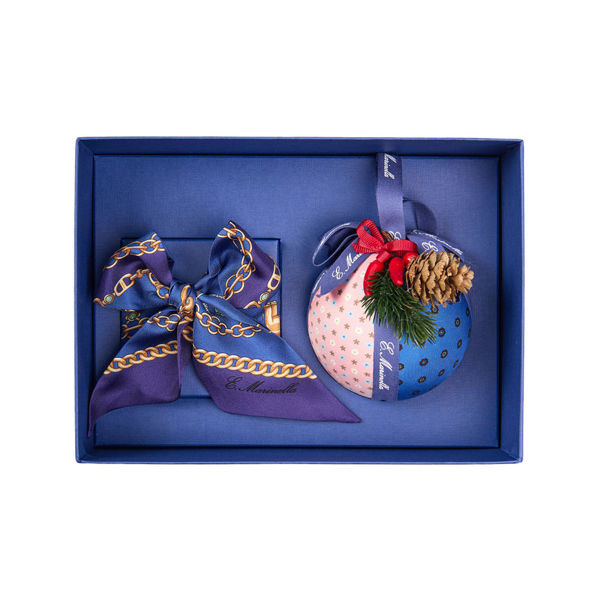 CHRISTMAS BOX WITH BLUE TWILLY