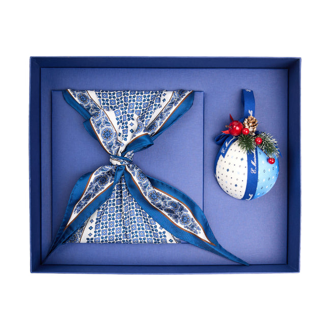 Geometric Elegance Box, Foulard Rombo e Pallina di Natale
