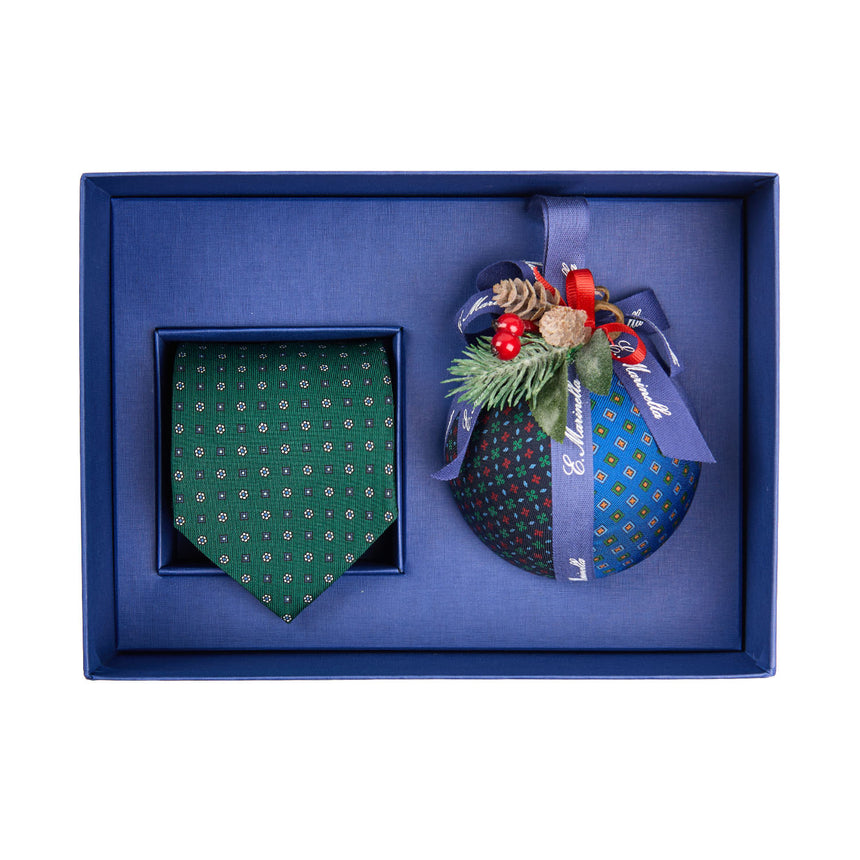 CHRISTMAS BOX WITH DARK GREEN CLASSIC TIE