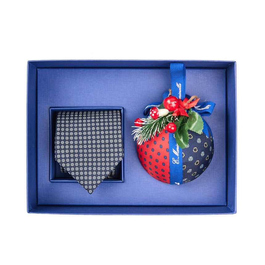 CHRISTMAS BOX WITH DARK BLUE CLASSIC TIE
