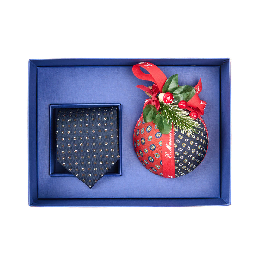 CHRISTMAS BOX WITH DARK BLUE CLASSIC TIE