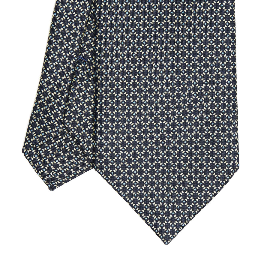 BOX DI NATALE CON CRAVATTA BLU SCURO E POCHETTE GIALLA