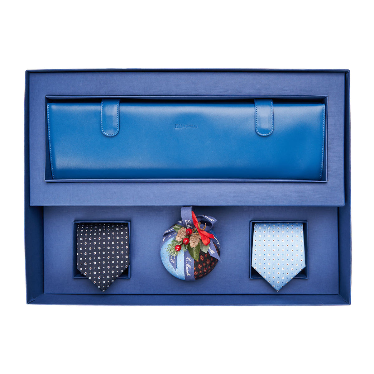 Crea la Tua Tie Wardrobe Box - Portacravatte, 2 Cravatte Classiche e Pallina di Natale