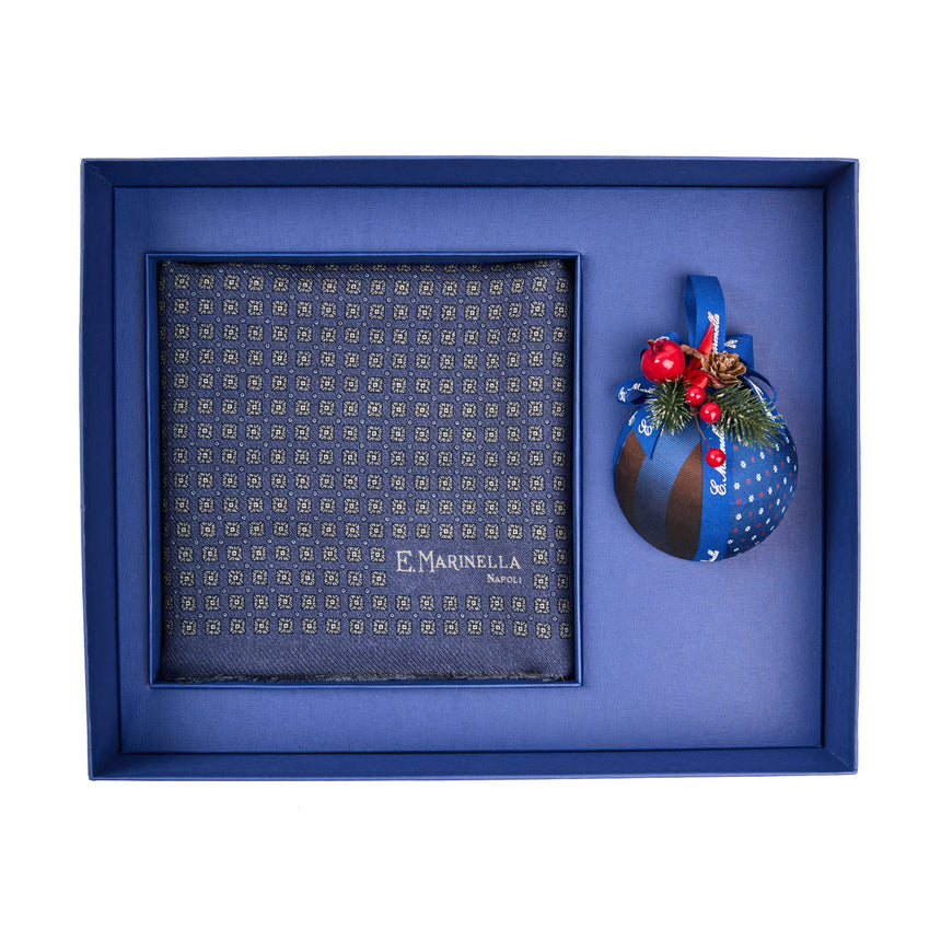 CHRISTMAS BOX WITH BLUE FLOWER SCARF