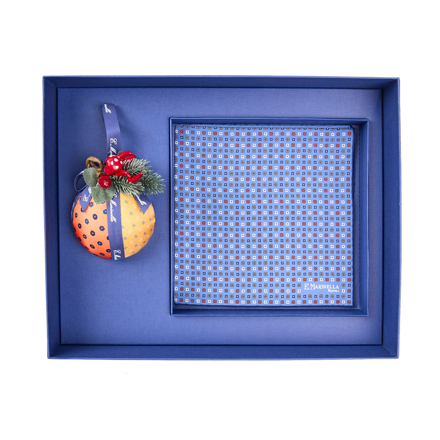 CHRISTMAS BOX WITH POWDER BLUE POCKET SQUARE