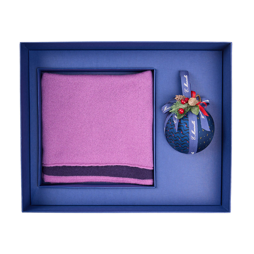 CHRISTMAS BOX WITH VIOLET CASHMERE NECK WARMER