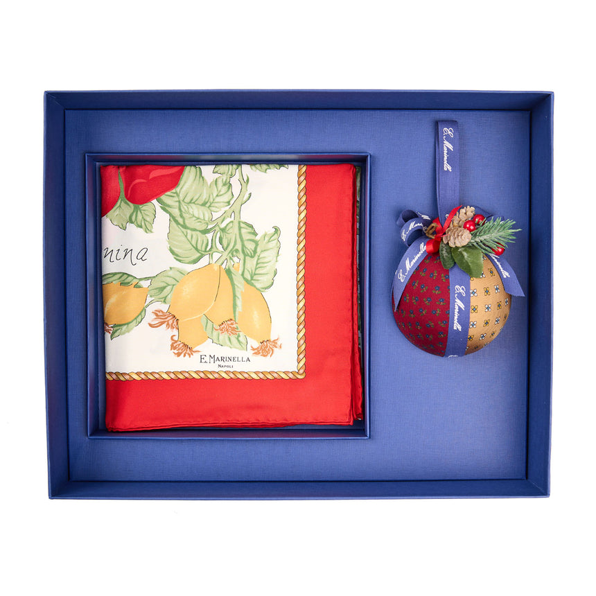 CHRISTMAS BOX WITH RED SCARF 90