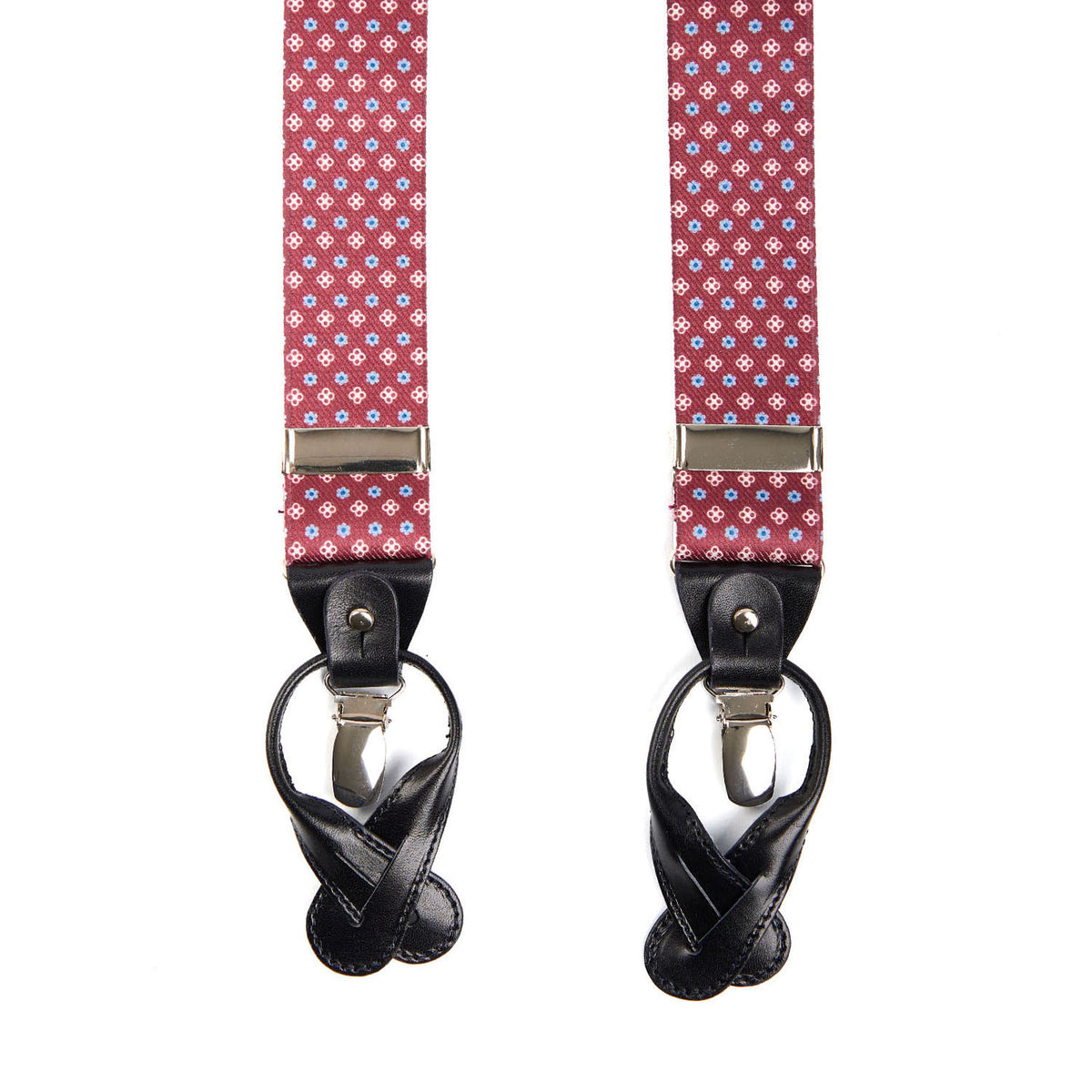 Burgundy Em Braces - Small Flower Pattern – E.Marinella