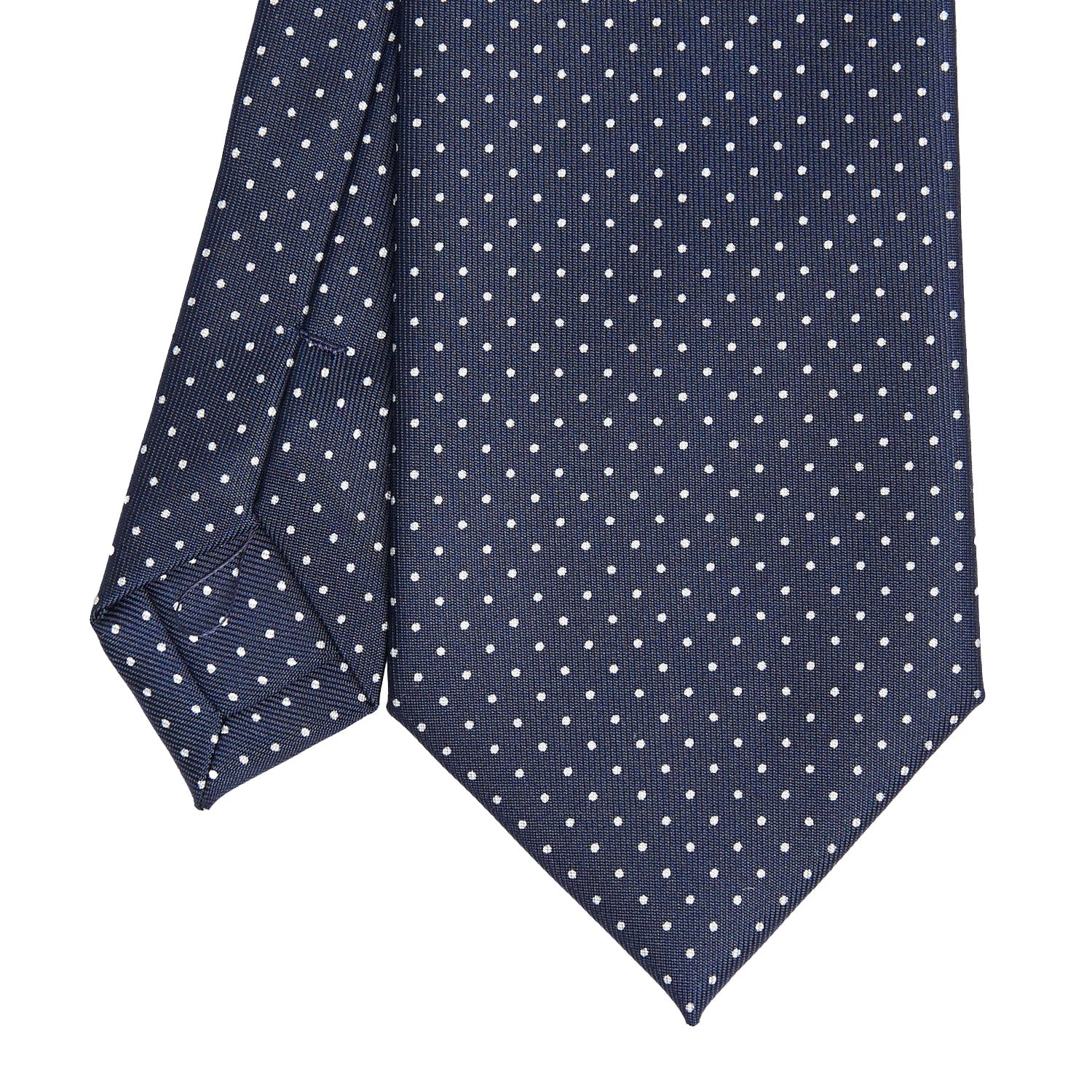 小物 E.Marinella Dark Blue Sartorial Classic Silk Tie - Polka Dot Pattern – E.Marinella