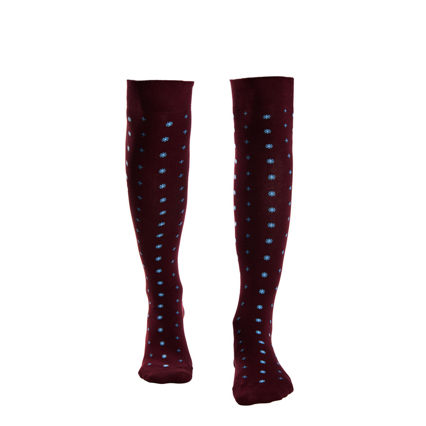LONG BURGUNDY COTTON SOCKS