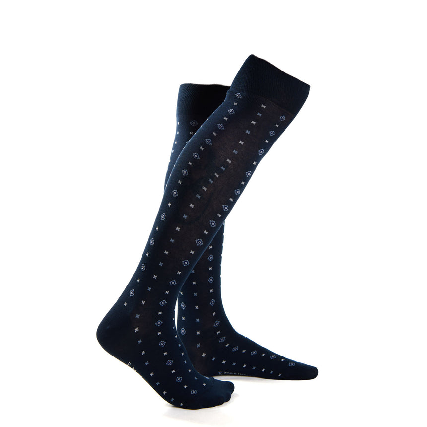 LONG DARK BLUE COTTON SOCKS